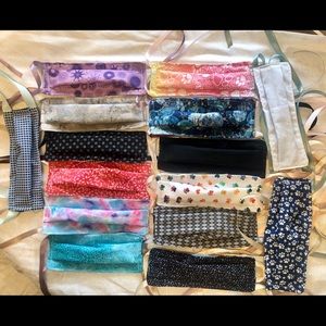 Cotton face mask with ribbons